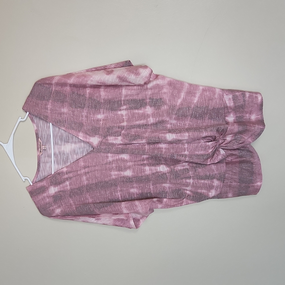 Juicy Couture Pink Tie-Dye Dolman Sleeve Top w/ knot tie in front